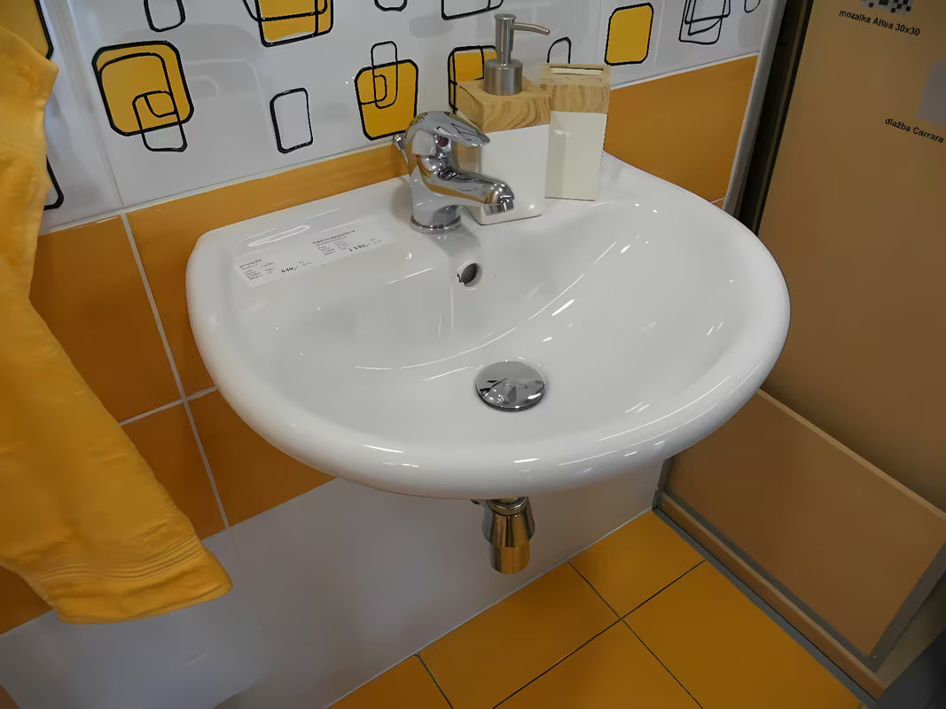 Bel viseče keramični umivalnik Multi 50 x 39,5 cm z odprtino pro armaturo na sredini