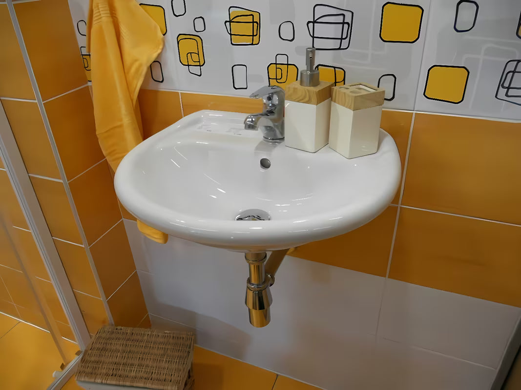 Bel viseče keramični umivalnik Multi 50 x 39,5 cm z odprtino pro armaturo na sredini