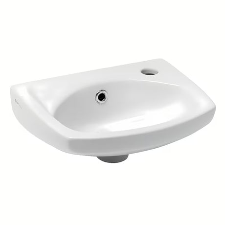 Bel keramični umivalnik Multi 35x28 cm z odprtino za pro armaturo na desni