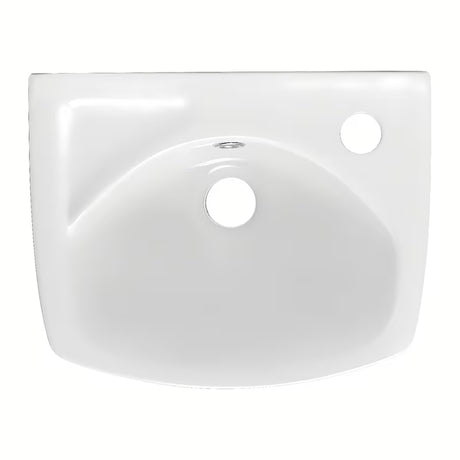 Bel keramični umivalnik Multi 35x28 cm z odprtino za pro armaturo na desni