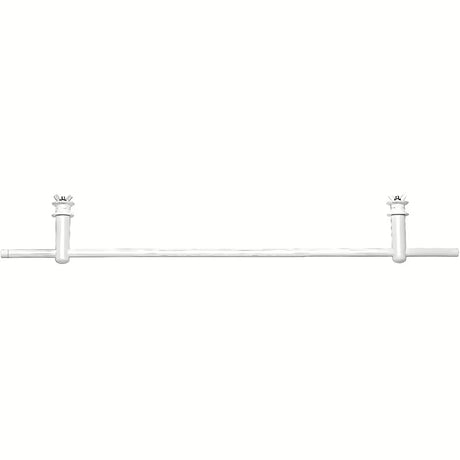 Raven lakiran bel ročaj za radiator pro za obešanje brisač, dolžina 59 cm in globina 7,5 cm.