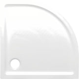 Bijela četvrtkružna akrilna tuš kad 80x80x15 cm s protukliznim utorima