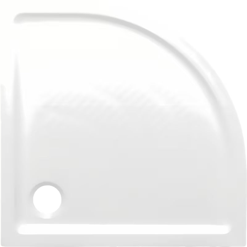 Bijela četvrtkružna akrilna tuš kad 80x80x15 cm s protukliznim utorima
