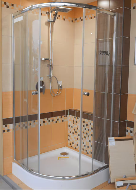 Bijela četvrtkružna akrilna tuš kad Multi Abs 90x90 cm s protukliznim utorima