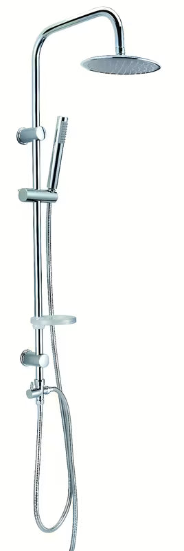 Okrogel tušni sistem Multi u izvedbi chrome s nadglavnim i ručnim tušem