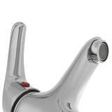 Kromirana enoročna stoječa armatura za umivalnik Multi brez odtoka zaobljenog dizajna.