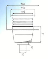 Praktični donji nehrđajući talni sifon Multi u krom izgledu, promjer 50 mm.