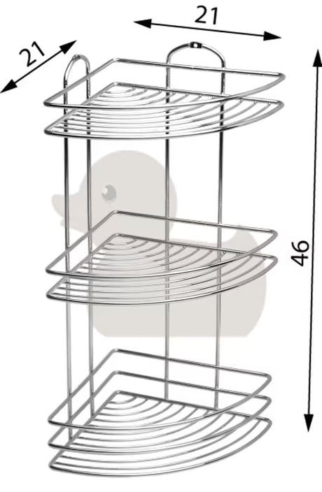 Kromirana stenska polica s tri razine za kupaonicu, pro za odlaganje kozmetike