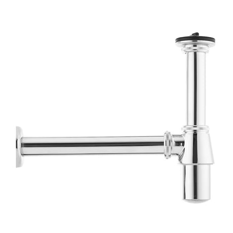 Dizajnerski sifon za umivalnik pro za umivalnik v izvedbi chrome s premerom 32 mm.