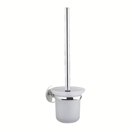 Elegantna WC ščetka Multi Simple v krom izvedbi s posodico iz mat stekla