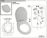 Bel univerzalni WC deska Multi iz termoplasta s plastičnimi tečaji in skritim pritrjevanjem