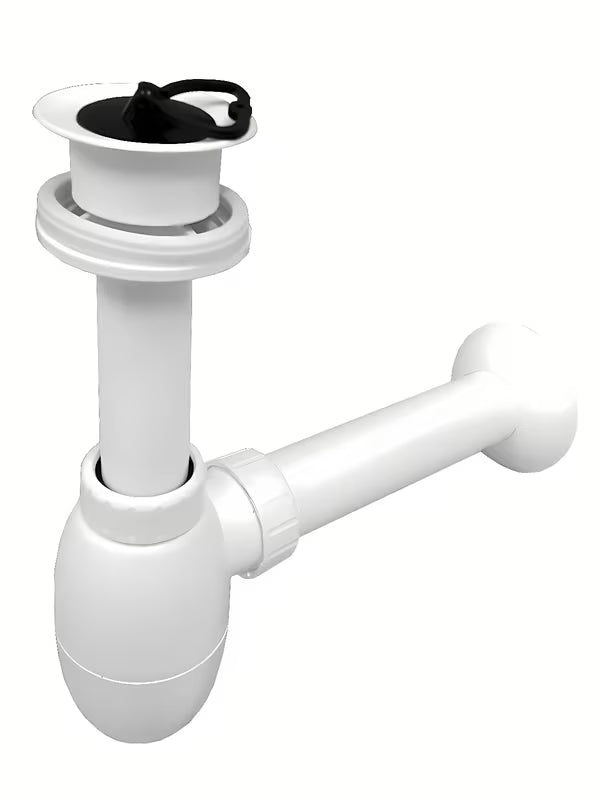 Bijeli sifon za umivalnik SIKO Multi s plastičnim uljevom pro priključak DN40.