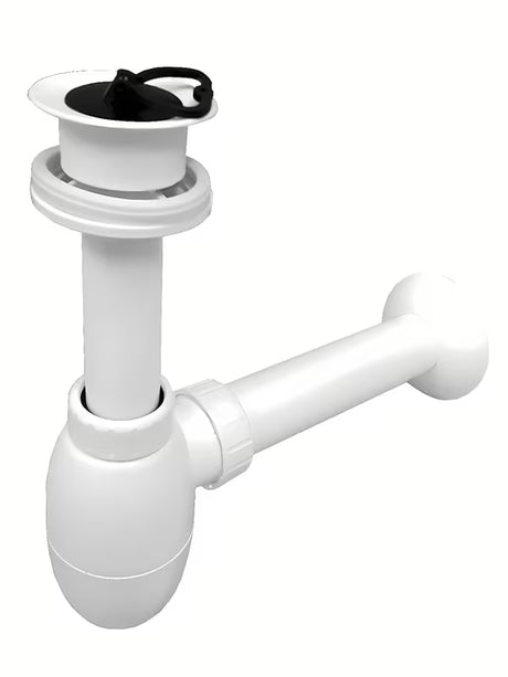 Bijeli sifon za umivalnik SIKO Multi s plastičnim uljevom pro priključak DN40.