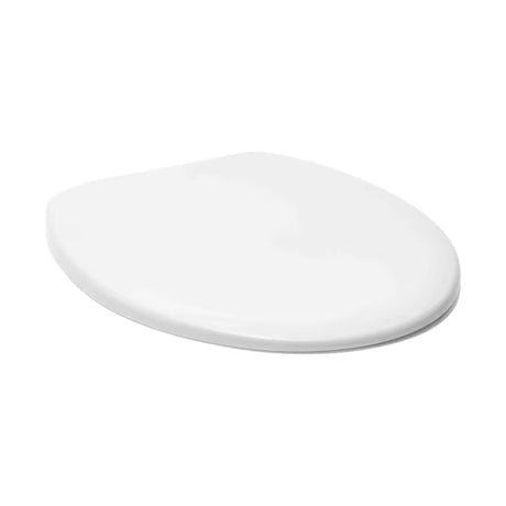 Bela WC deska Multi Universal iz termoplasta s plastičnimi tečaji in skritim pritrjevanjem.