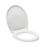 Bela WC deska Multi Universal iz termoplasta s plastičnimi tečaji in skritim pritrjevanjem.