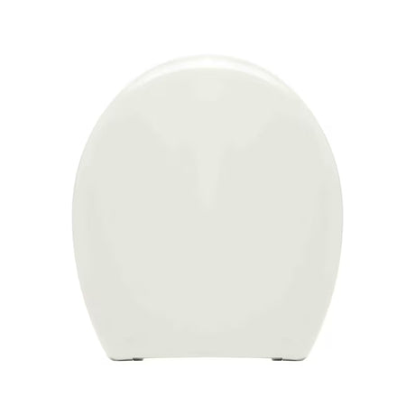Bela WC deska Multi Universal iz termoplasta s plastičnimi tečaji in skritim pritrjevanjem.