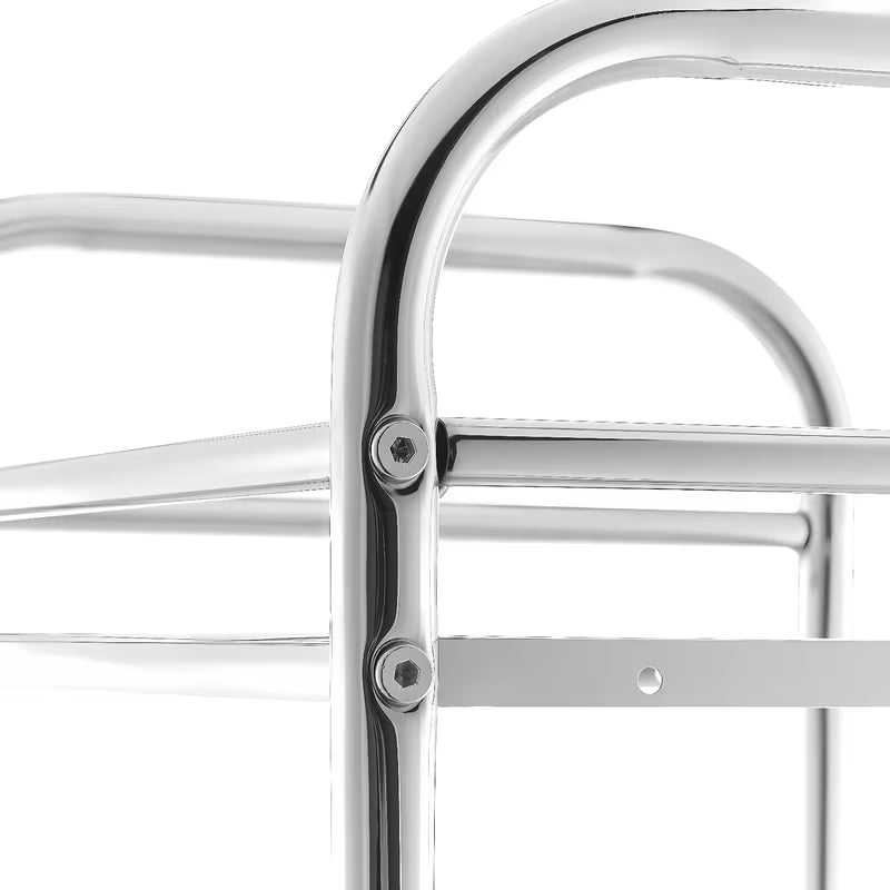 Elegantni kupaonski premični voziček na kotačićima s četiri police u izvedbi Chrome.