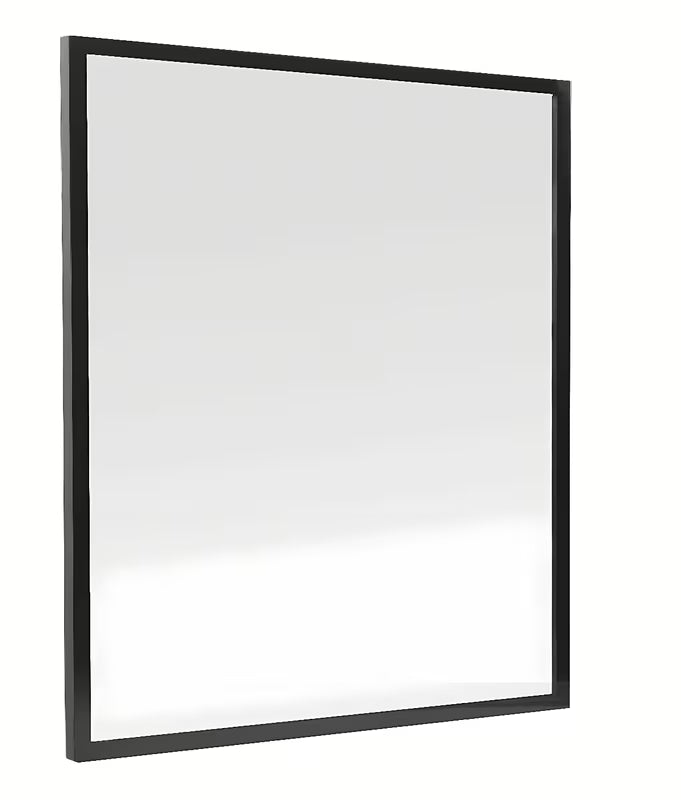 Kopalniško ogledalo Naturel s črnim aluminijastim okvirjem, 80 x 80 cm.