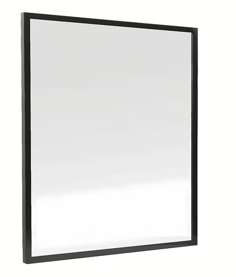 Kopalniško ogledalo Naturel s črnim aluminijastim okvirjem, 80 x 80 cm.