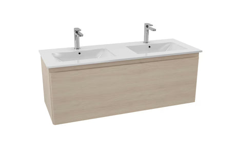 Omarica Naturel Ancona s keramičnim dvojnim umivalnikom 120x46 cm v dekorju akacije