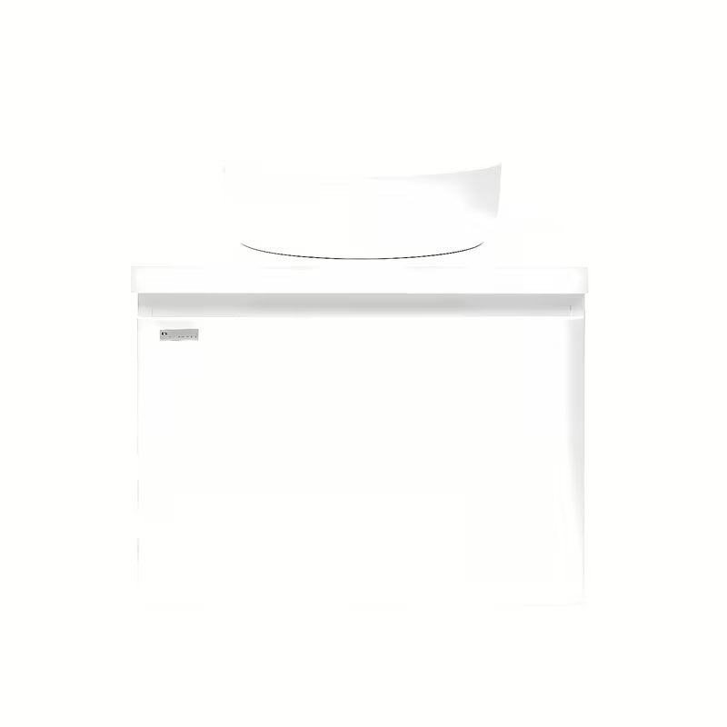 Bela viseča omarica pod umivalnikom Naturel Ancona 60x46 cm s sijajno površino