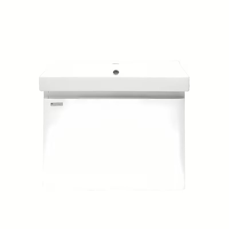 Viseča kopalniška omarica s keramičkim umivaonikom Naturel Ancona u bijeloj boji sa sjajnom površinom