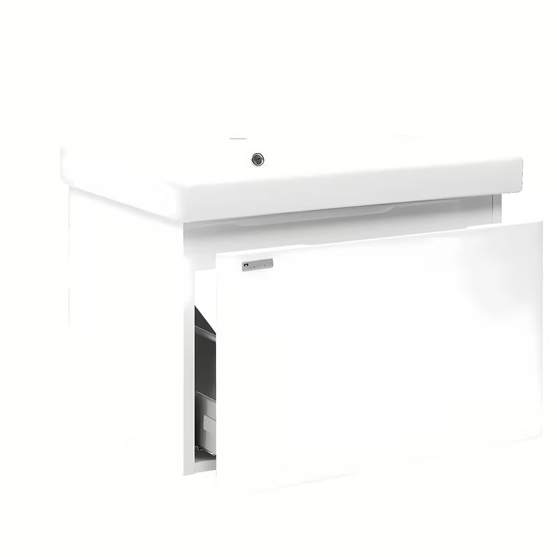 Viseča kopalniška omarica Naturel Ancona s keramičkim umivaonikom, bijela, sjajna izvedba, 80x46 cm.