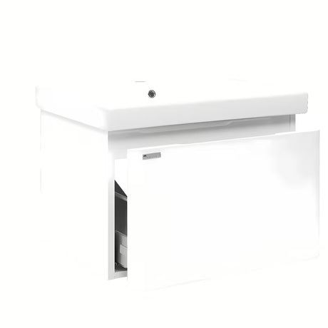 Viseča kopalniška omarica Naturel Ancona s keramičkim umivaonikom, bijela, sjajna izvedba, 80x46 cm.