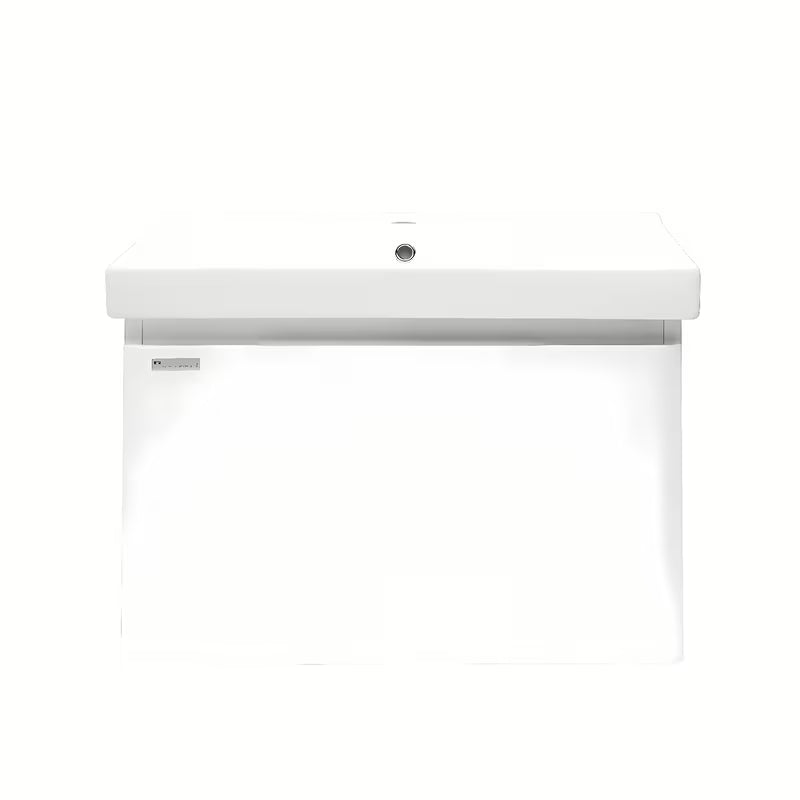 Viseča kopalniška omarica Naturel Ancona s keramičkim umivaonikom, bijela, sjajna izvedba, 80x46 cm.