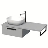 Naturel Art Deco omarica pod umivalnikom s pločom u mat sivoj boji s tehnologijom Touch i jednom ladicom.