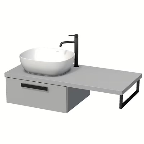 Naturel Art Deco omarica pod umivalnikom s pločom u mat sivoj boji s tehnologijom Touch i jednom ladicom.