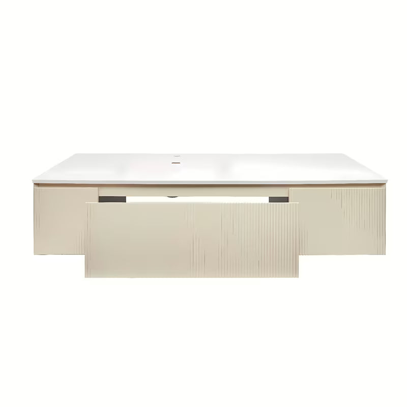 Viseča kopalniška omarica Naturel Austen z umivalnikom od lijevanog mramora u mat bež boji