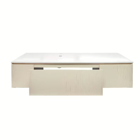 Viseča kopalniška omarica Naturel Austen z umivalnikom od lijevanog mramora u mat bež boji