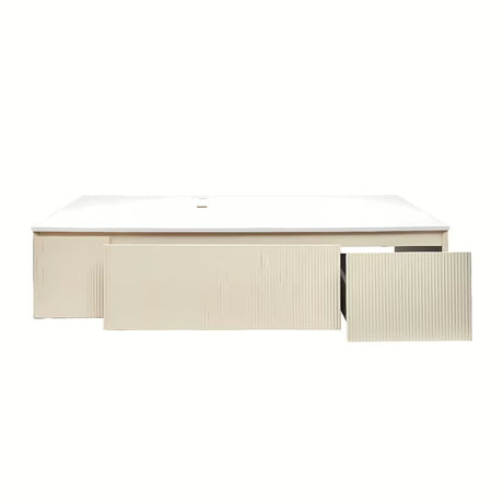 Viseča kopalniška omarica Naturel Austen z umivalnikom od lijevanog mramora u mat bež boji