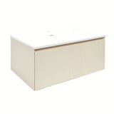 Mat bež viseča omarica z umivalnikom Naturel Austen 80x35x52 cm z umivalnikom od lijevanog mramora.