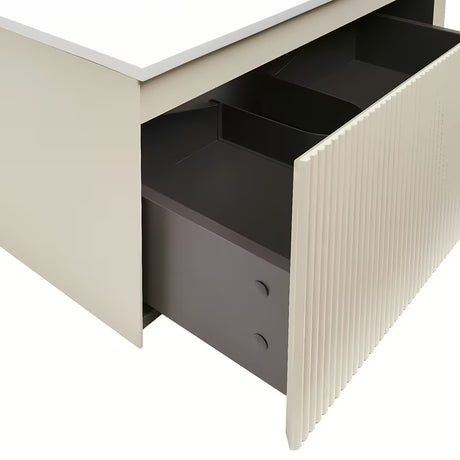 Mat bež viseča omarica z umivalnikom Naturel Austen 80x35x52 cm z umivalnikom od lijevanog mramora.