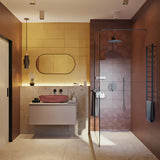 Ovalno ogledalo Naturel B-Way 60x120 cm u crnoj boji, s mogućnošću okomitog i vodoravnog postavljanja.