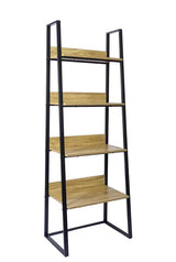 Stoječa regal Naturel Blackframe s črnim kovinskim okvirjem in MDF ploščo v dekorju javorja.