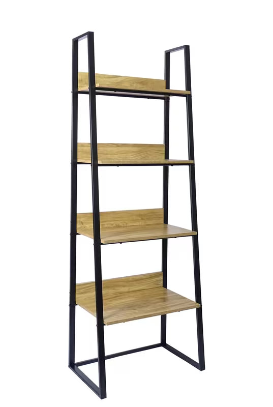 Stoječa regal Naturel Blackframe s črnim kovinskim okvirjem in MDF ploščo v dekorju javorja.