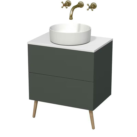 Viseča omarica pod umivalnikom Naturel Boho 60 cm u mat sivo-zelenoj boji s otvaranjem PushOpen.