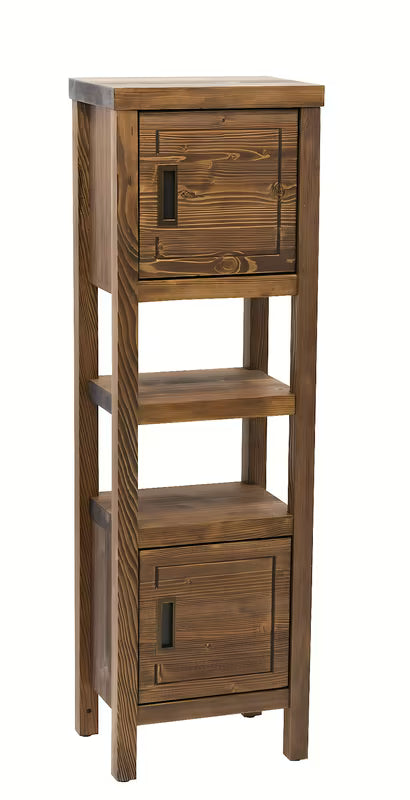 Naturel Country visoka kopalniška omarica iz masivnega lesa v odtenku palisander