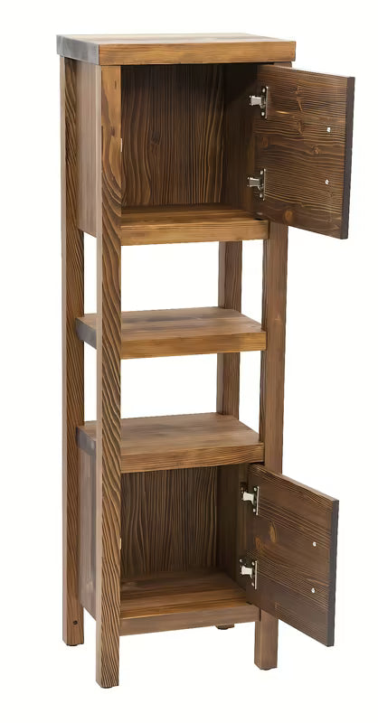 Naturel Country visoka kopalniška omarica iz masivnega lesa v odtenku palisander