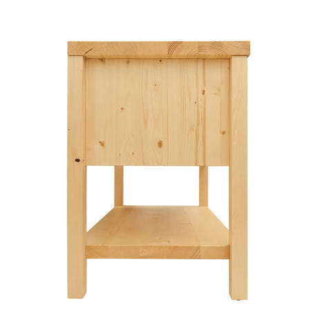 Smeđi omarica pod umivalnikom Naturel Country od masivne smreke s dvije ladice i četkanom površinom.