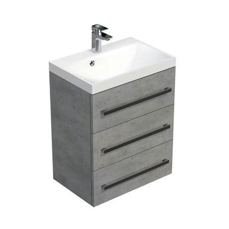 Viseča kopalniška omarica z umivalnikom Naturel Cube Way v imitaciji betona 60x76,5x40 cm