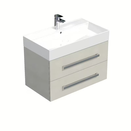 Viseča kopalniška omarica Naturel Cube Way s keramičkim umivaonikom u dekoru hrasta chamonix