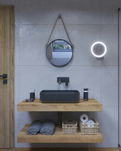 Viseča pult za umivalnik Naturel Dolce u dekoru hrasta halifax s laminiranom površinom