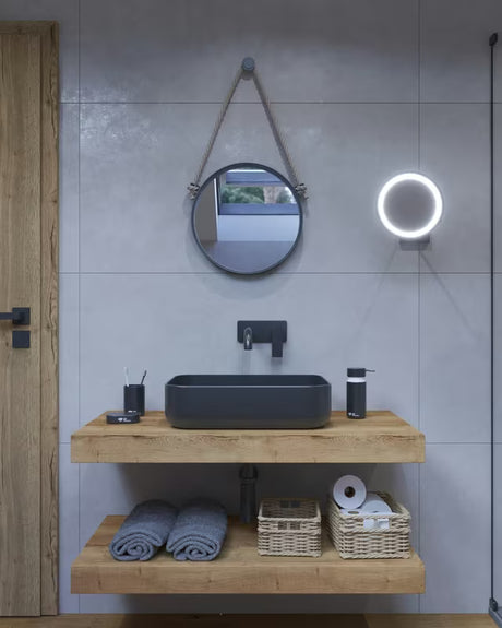 Viseča pult za umivalnik Naturel Dolce u dekoru hrasta halifax 80x50x8 cm s laminiranom površinom