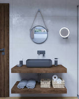 Viseča plošča za umivalniško skledo Naturel Dolce v dekorju hrast charleston z laminirano površino.