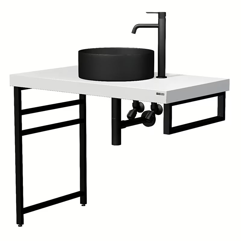 Konzola Naturel Dolce u crnoj mat boji, kupaonski pribor