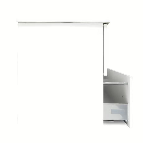 Bela viseča kopalniška omarica Naturel Forli s keramičnim umivalnikom 120x53x46 cm